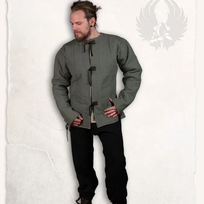 Mytholon 15de Eeuwse Gambeson Aulber, Olijfgroen Canvas 2 Mytholon 15de Eeuwse Gambeson Aulber, Olijfgroen Canvas - Afbeelding 2