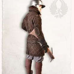 Mytholon Gambeson Arthur Suedeleer Lichtbruin -Viking zwaarden Winkel gambeson arthur suedeleer lichtbruin 2