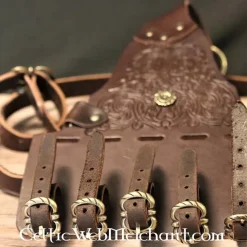 Gedecoreerde Rapierbandelier, Bruin -Viking zwaarden Winkel gedecoreerde rapierbandelier bruin 3