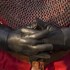 Epic Armoury Leren Middeleeuwse Handschoenen, Zwart -Viking zwaarden Winkel leren middeleeuwse handschoenen zwart 3