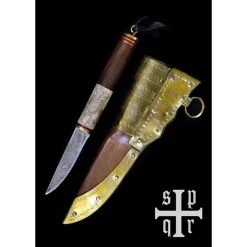 SPQR Vikingmes Odin's Raven, Damascusstaal -Viking zwaarden Winkel vikingmes odins raven damascusstaal 2